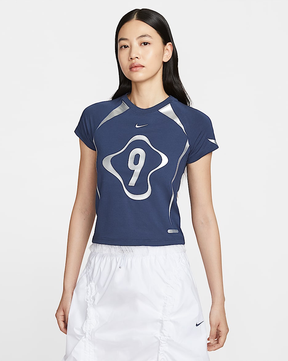 ★ Nike★ Sportswear Chill Knit T-shirt W Blue Tint Sale FV Nike Sportswear Chill Knit Women's Slim Cropped T-Shirt